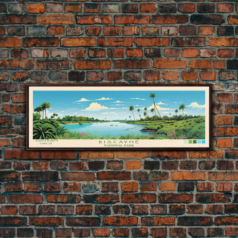 Biscayne National Park, Panoramic Florida Travel Art, National Park Print, Minimalist Travel Art, Midcentury Modern Style Landscape