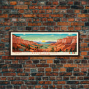 Bryce Canyon National Park, Panoramic Utah Travel Art, National Park Print, Minimalist Travel Art, Midcentury Modern Style Landscape