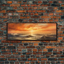 Framed Wall Art Print Set Sunset Horizon on Beach Shore Nature Ocean Oil Painting Nautical Scenic Colorful Multicolor Ultra
