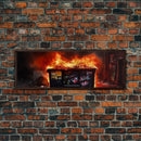 A Bigger Dumpster Fire, Panoramic Canvas Print, Framed Wall Art, Wall Decor, Graffiti Art