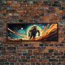 Trippy Space Astronaut Wall Art, Framed Canvas Print, Psychedelic Art, Trippy Art, Psychedelic Digital Art, Psychedelic Painting