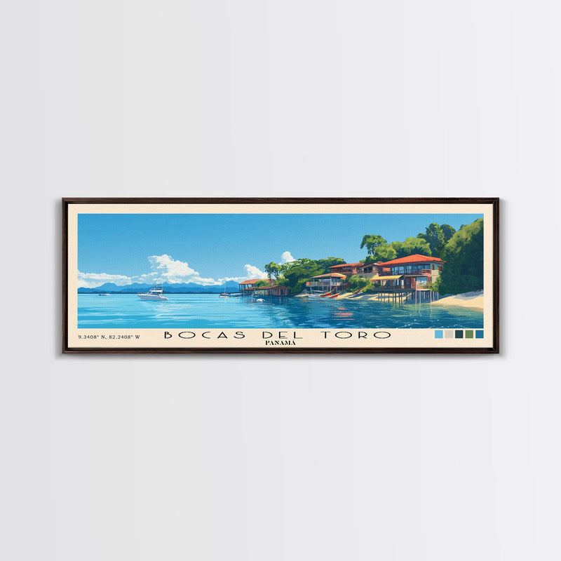 Bocas del Toroâ€¯, PanamÃ¡ Panoramic Beach Print, Vacation Gift, PanamÃ¡ Wall Art, Beach Painting, Beach Decor, Beach Painting