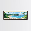 Bom Bom Island, São Tomé and Príncipe Panoramic Print, Vacation Gift, São Tomé and Príncipe Wall Art, Beach Painting, Beach Decor, Large Wall Art, Wood Frame Art