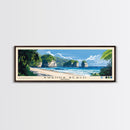 Bwanna Beach, Indonesia Panoramic Beach Print, Vacation Gift, Indonesia Wall Art, Framed Canvas Print, Framed Beach Painting