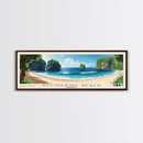 Kelingking Beach, Indonesia Panoramic Beach Print, Vacation Gift, Indonesia Wall Art, Framed Canvas Print, Framed Beach Painting