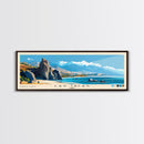 Las Tacas, Chile Panoramic Print, Vacation Gift, Chile Wall Art, Beach Painting, Beach Decor, Large Wall Art, Wood Frame Art