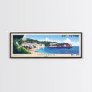 Minorca, Spain Panoramic Beach Print, Vacation Gift, Spain Wall Art, Framed Canvas Print, Framed Beach Painting