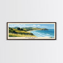Moeraki, New Zealand Panoramic Beach Print, Vacation Gift, New Zealand Wall Art, Framed Canvas Print, Framed Beach Painting