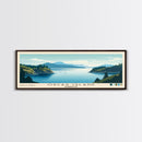 Orcas Island, Washington Panoramic Beach Print, Vacation Gift, Washington Wall Art, Framed Canvas Print, Framed Beach Painting