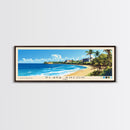 Playa Ancon, Cuba Panoramic Beach Print, Vacation Gift, Cuba Wall Art, Framed Canvas Print, Framed Beach Painting