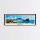 Santiago Island, Galapagos, Ecuador Panoramic Beach Print, Vacation Gift, Galapagos, Ecuador Wall Art, Framed Canvas Print, Framed Beach Painting