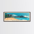 Waikiki Beach, Oahu Panoramic Beach Print, Vacation Gift, Oahu Wall Art, Beach Painting, Beach Decor, Beach Painting