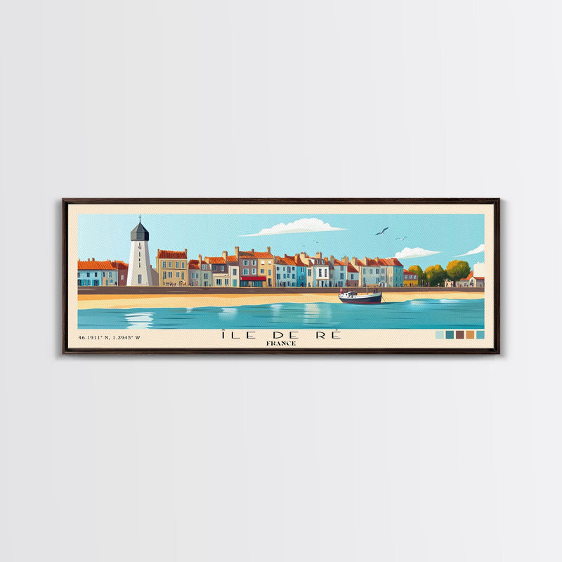 Ãle de RÃ©, France Panoramic Print, Vacation Gift, France Wall Art, Beach Painting, Beach Decor, Beach Or Lakehouse Art