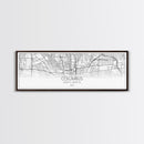 Panoramic Columbus City Map, Ohio Art, Map Print, Minimalist Wall Art, Canvas Art, Housewarming Gift, Street Map Art, Closing Gift