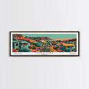 Mesa Arizona Panoramic Travel Poster Framed Canvas Print, Mid Century Modern Art, Pop Art Style, Wall Art, Home Decor, Office Wall Art
