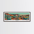 Mesa Arizona Panoramic Travel Poster Framed Canvas Print, Mid Century Modern Art, Pop Art Style, Wall Art, Home Decor, Office Wall Art