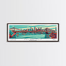 Philadelphia Pennsylvania Panoramic Travel Poster Framed Canvas Print, Mid Century Modern Art, Pop Art Style, Wall Art, Home Decor, Wall Hanging