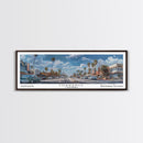 Torrance California Panoramic Framed Canvas Print, Artistic Travel Poster, Retro Wall Art, Unique Living Room Decor, Office Gift, Original Artwork