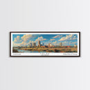 Tulsa Oklahoma Panoramic Framed Canvas Print, Retro Wall Art, Travel Poster, Artistic Living Room Decor, Unique Office Gift, Original Artwork