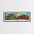 Glendale Arizona Panoramic Painting Framed Canvas Print, Mid Century Modern Art, Pop Art Style, Travel Poster, Wall Art Decor