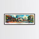 Memphis Tennessee Panoramic Framed Canvas Print, Retro Style Wall Art, Mid Century Modern Home Decor, Pop Art Travel Poster