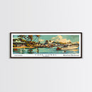 Cape Coral Florida Panoramic Wall Art, Retro Pop Art Framed Canvas Print, Mid Century Modern Travel Poster, Living Room Decor, Office Wall Art