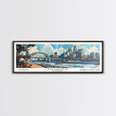Memphis Tennessee Panoramic Wall Art, Mid Century Modern Framed Canvas Print, Retro Pop Art Travel Poster, Home Decor, Office Art, Gift Idea, Living Room Wall Hanging