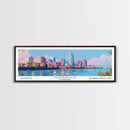 Memphis Tennessee Panoramic Painting, Mid Century Modern Framed Canvas Print, Retro Pop Art Travel Poster, Office Wall Art