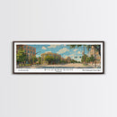 Richardson Texas Panoramic Painting, Mid Century Modern Framed Canvas Print, Retro Pop Art Travel Poster, City Art, Office Wall Decor, Living Room Art