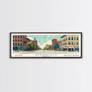 Springfield Illinois Panoramic Art, Mid Century Modern Framed Canvas Print, Retro Pop Art Travel Poster, Office Wall Art, Home Decoration