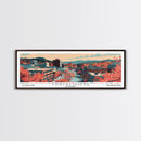 Tuscaloosa Alabama Panoramic Art, Mid Century Modern Framed Canvas Print, Retro Pop Art Travel Poster, Office Wall Art, Home Decoratio