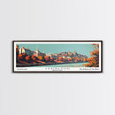 Lexington Kentucky Panoramic Painting, Mid Century Modern Framed Canvas Print, Retro Pop Art Travel Poster, Living Room Wall Decor