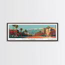 San Bernardino California Panoramic Wall Art, Mid Century Modern Framed Canvas Print, Retro Pop Art Cityscape, Travel Poster, Living Room Decor