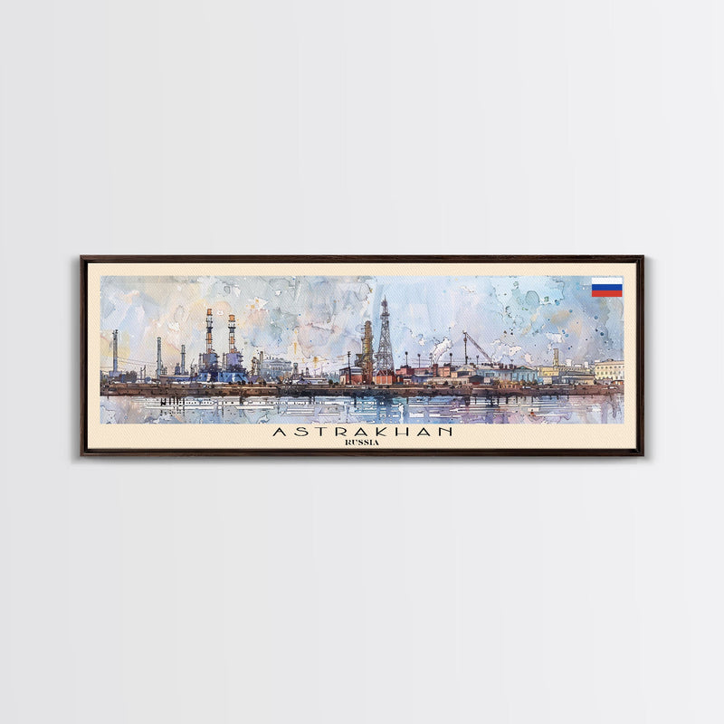 Astrakhan Russia Travel Print Wall Art, Panoramic City Art, Travel Art, Wall Decor, Vacation Gift, Framed Canvas Print Or Metal Art