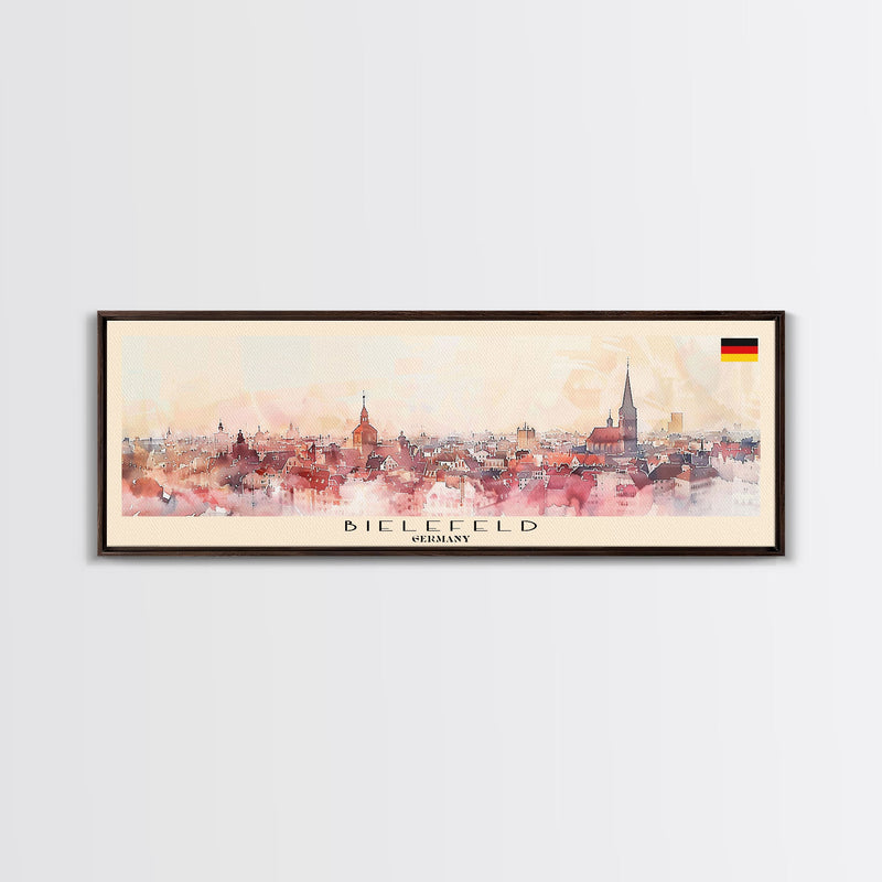 Bielefeld Germany Travel Print Wall Art, Panoramic City Art, Travel Art, Wall Decor, Vacation Gift, Framed Canvas Print Or Metal Art