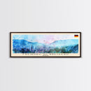 Freiburg Germany Panoramic Travel Poster, Framed Canvas Print or Metal Wall Art, Travel Art, Home Decor, Panoramic Painting, Midcentury Art
