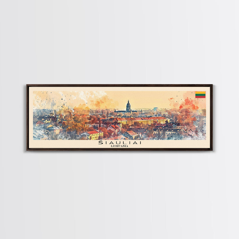 Å Iauliai Lithuania Travel Print Wall Art, Panoramic City Art, Travel Art, Wall Decor, Vacation Gift, Framed Canvas Print Or Metal Art