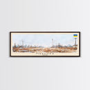 Makiivka Ukraine Panoramic Travel Poster, Framed Canvas Print or Metal Wall Art, Travel Art, Home Decor, Panoramic Painting, Midcentury Art