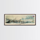 Murmansk Russia Panoramic Travel Poster, Framed Canvas Print or Metal Wall Art, Travel Art, Home Decor, Panoramic Painting, Midcentury Art