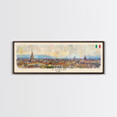 Turin Italy Panoramic Travel Poster, Framed Canvas Print or Metal Wall Art, Travel Art, Home Decor, Panoramic Painting, Midcentury Art
