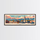 Grozny Russia Panoramic Travel Poster, Framed Canvas Print or Metal Wall Art, Travel Art, Home Decor, Panoramic Painting, Midcentury Art