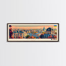 Kharkiv Ukraine Panoramic Travel Poster, Framed Canvas Print or Metal Wall Art, Travel Art, Home Decor, Panoramic Painting, Midcentury Art