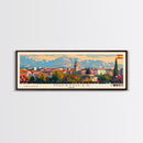 Mostoles Spain Panoramic Travel Poster, Framed Canvas Print or Metal Wall Art, Travel Art, Home Decor, Panoramic Painting, Midcentury Art