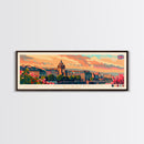 Newcastle United Kingdom Wall Art, Panoramic Travel Poster, Panoramic Framed Canvas Print, City Wall Art, Wall Hanging Home Decor, Travel Art