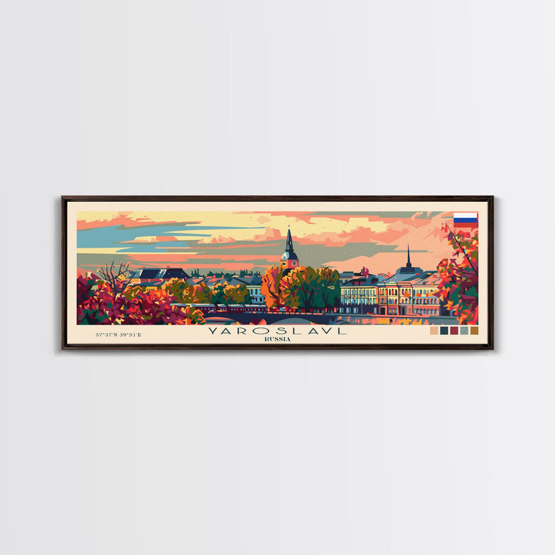 Yaroslavl Russia Wall Art, Panoramic Travel Poster, Panoramic Framed Canvas Print, City Wall Art, Wall Hanging Home Decor, Travel Art