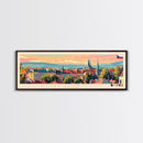 Ceske Budejovice Czech Wall Art, Panoramic Travel Poster, Panoramic Framed Canvas Print, City Wall Art, Wall Hanging Home Decor, Travel Art