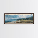 Big Glen Lake Michigan Framed Canvas Print, Lake House Decor, Panoramic Scenic View, Travel Poster, Rustic Art, Lake Painting