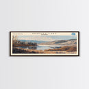 Bradley Lake Wyoming Framed Canvas Print, Panoramic Lake House Decor, Wall Art, Travel Poster, Rustic Lake Painting, Nature Art