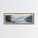 Calling Lake Framed Canvas Print, Panoramic Lake House Decor, Wall Art, Travel Poster, Rustic Lake Painting, Nature Art