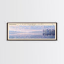 Chautauqua Lake New York Framed Canvas Print, Lake House Art, Panoramic Wide Wall Art, Travel Poster, Modern Lake Painting, Nature Art